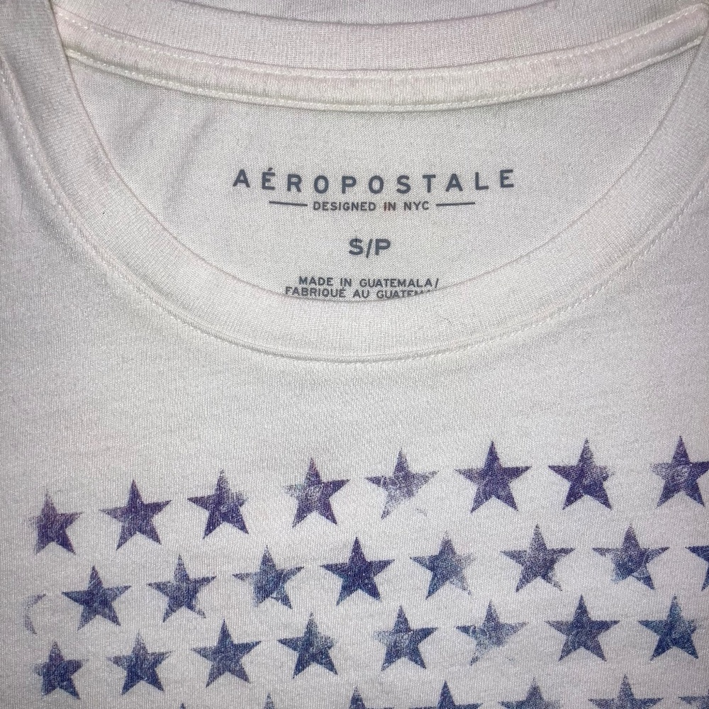 Aeropostale classic crew, red white and blue T shirt Sz S - Picture 3 of 3